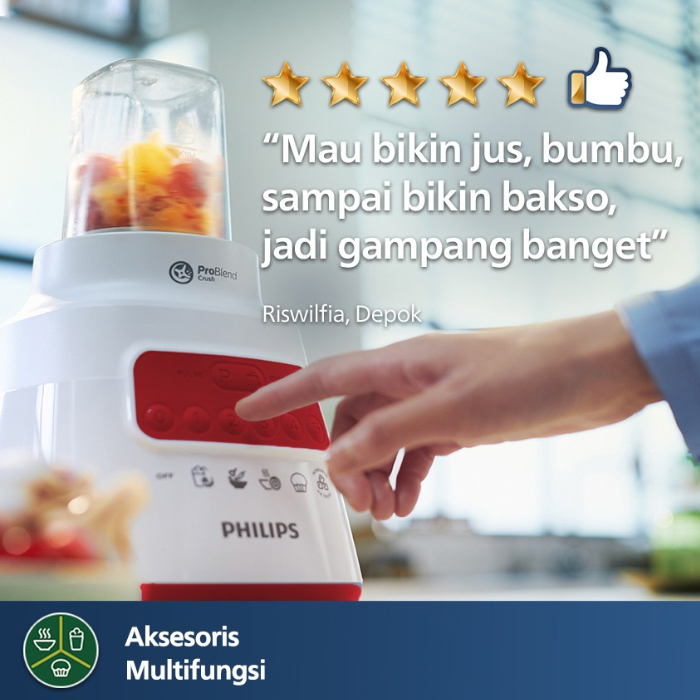 Philips Blender - HR2221/40 - Merah